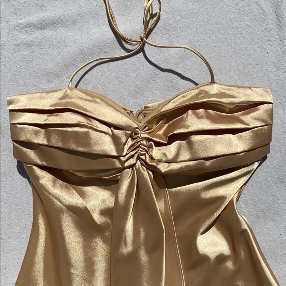 Gold cocktail dress